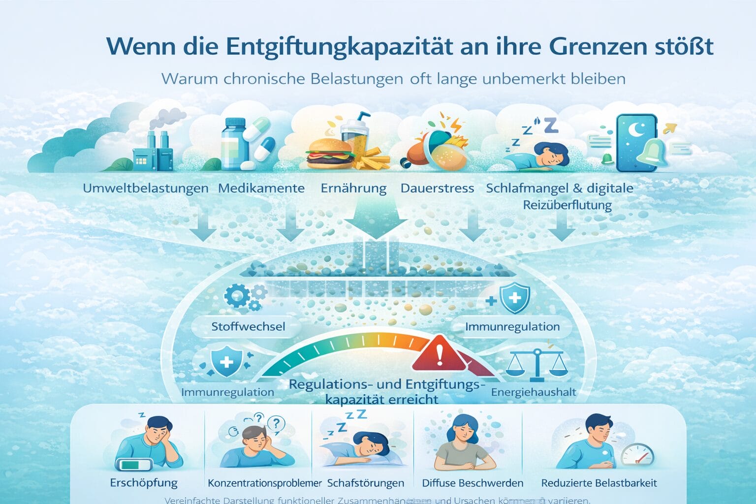Grafik zur Entgiftungskapazität des menschlichen Körpers